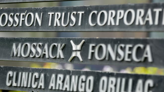 A marquee of the Arango Orillac Building lists the Mossack Fonseca law firm, in Panama City, Monday, April 4, 2016. Panama's president says his government will cooperate "vigorously" with any judicial investigation arising from the leak of a vast trove of information on the offshore financial dealings of the world's rich and famous. An international coalition of media outlets Sunday published investigations it said stemmed from the leak of 115 million records kept by the Panama-based law firm Mossack Fonseca on behalf of clients. (AP Photo/Arnulfo Franco)